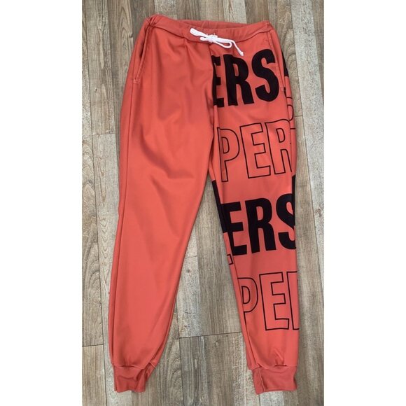 Perspective Orange Joggers Black Graphics Size Med Men's Drawstring 32X30 - Picture 1 of 4